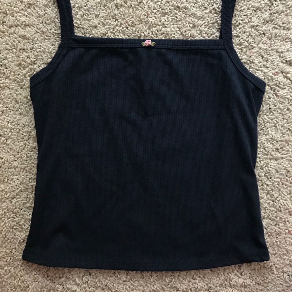 Rose Tank Top Navy Blue